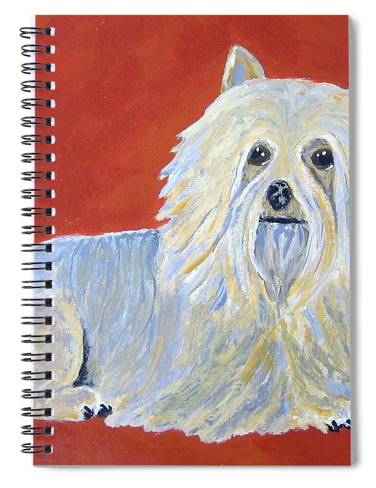 Silky Terrier Spiral Notebook featuring the painting Prissy by Suzanne Theis