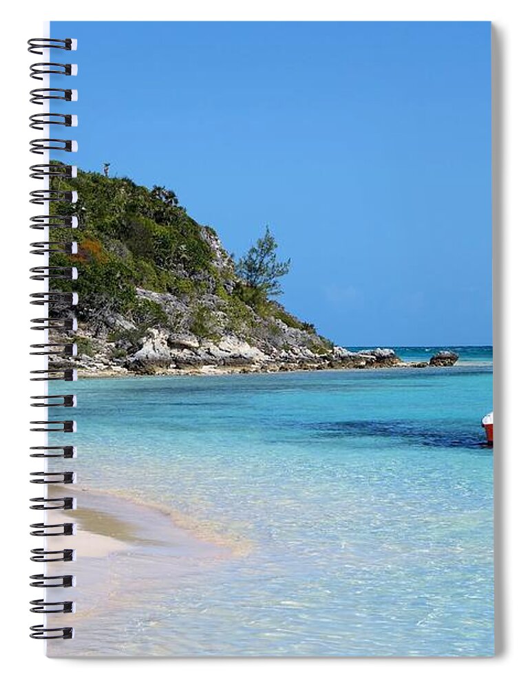 Beach Spiral Notebook featuring the photograph Private Beach Bahamas by Jane Girardot