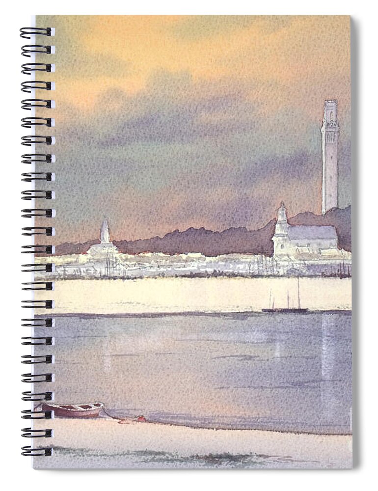 Provincetown Spiral Notebook featuring the painting Provincetown Evening Lights by Bill Holkham