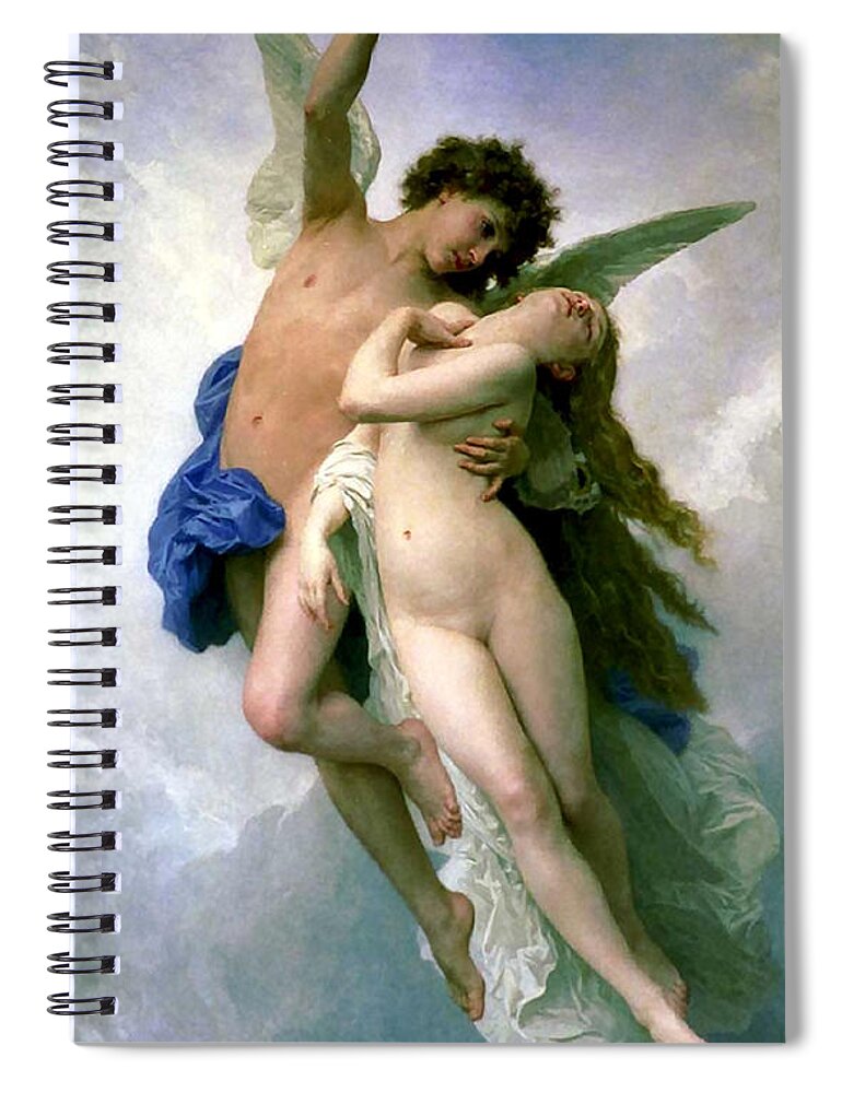 William Adolphe Bourguereau Spiral Notebook featuring the painting Psyche et LAmour by William Adolphe Bouguereau