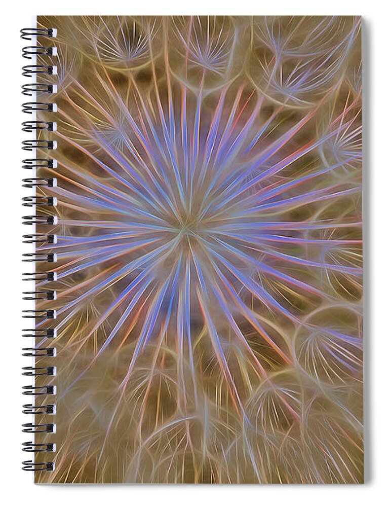 Dandelion Spiral Notebook featuring the photograph Psychedelic Dandelion Art by James BO Insogna