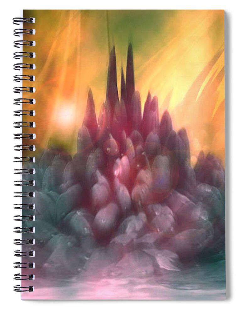 Abstract Spiral Notebook featuring the digital art Psychedelic Tendencies  by Linda Sannuti