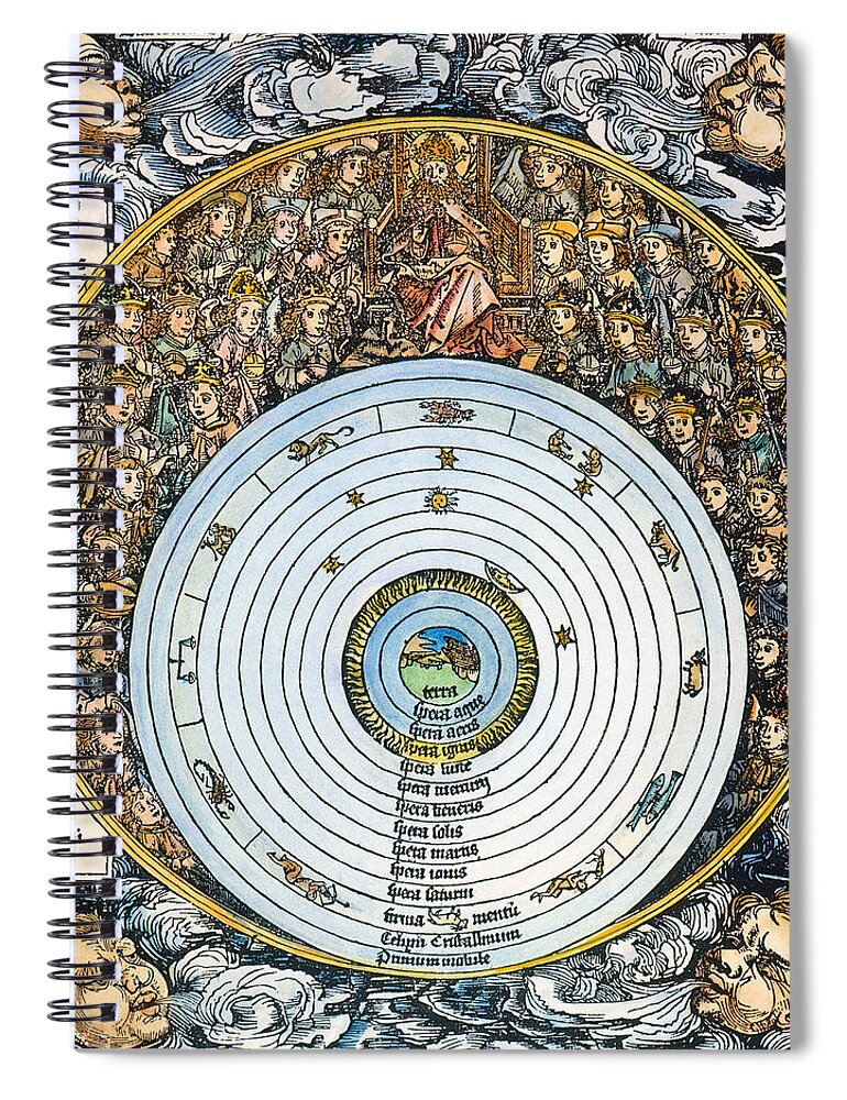 1493 Spiral Notebook featuring the photograph Ptolemaic Universe, 1493 by Granger