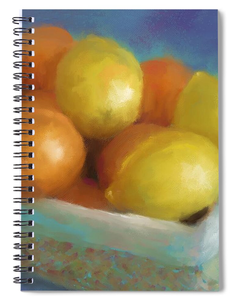 Oranges Spiral Notebook featuring the painting Pucker Power by Colleen Taylor