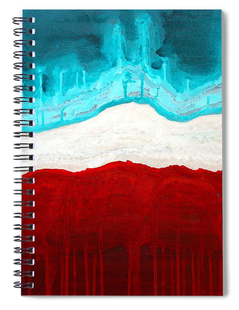 Native American Spiral Notebook featuring the painting Pueblo Cemetery original painting by Sol Luckman