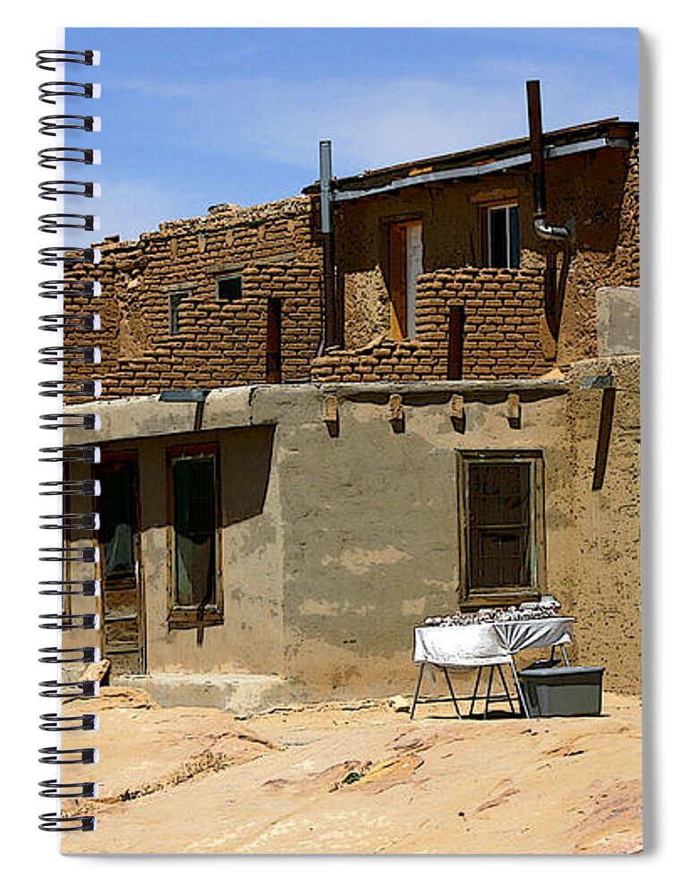 Pueblo Spiral Notebook featuring the photograph Pueblo Yard Sale by Joe Kozlowski