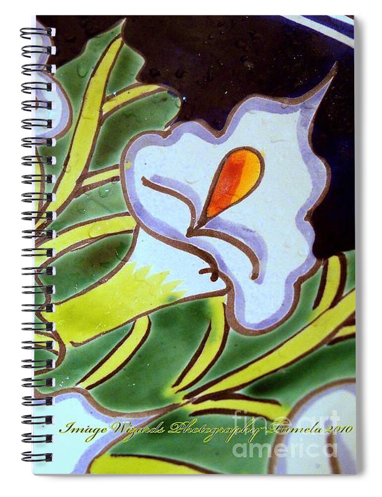 Lily Art In Mexico Spiral Notebook featuring the digital art Calla Lillies Splashed by Pamela Smale Williams