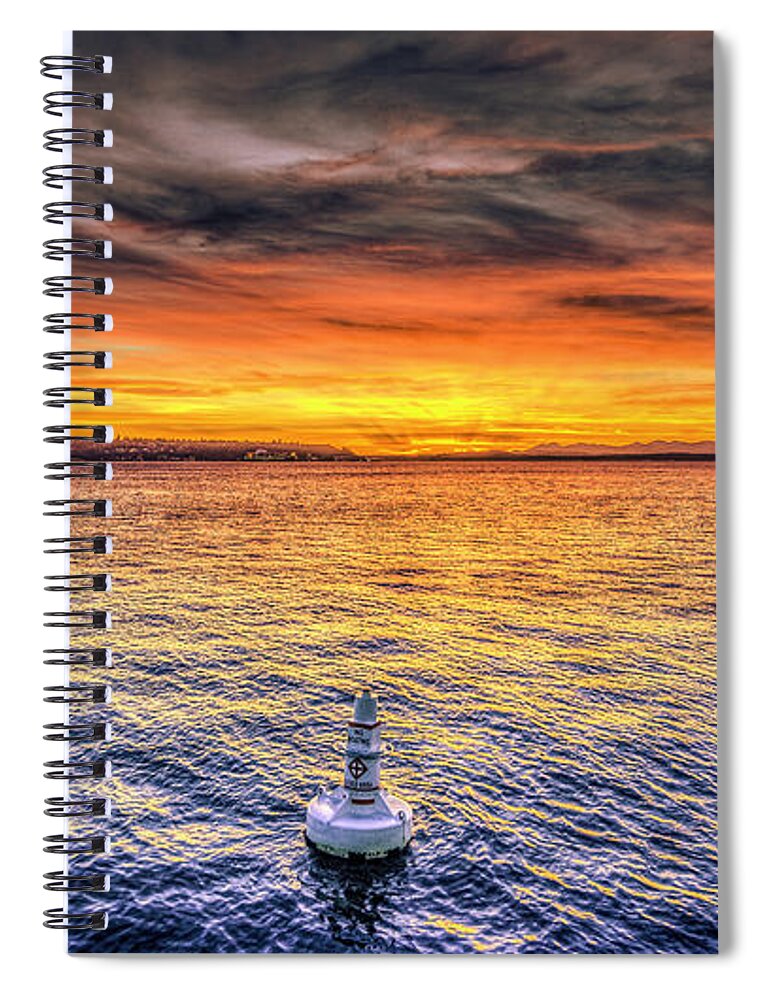Sunset Spiral Notebook featuring the photograph Puget Sound Sunset by Spencer McDonald
