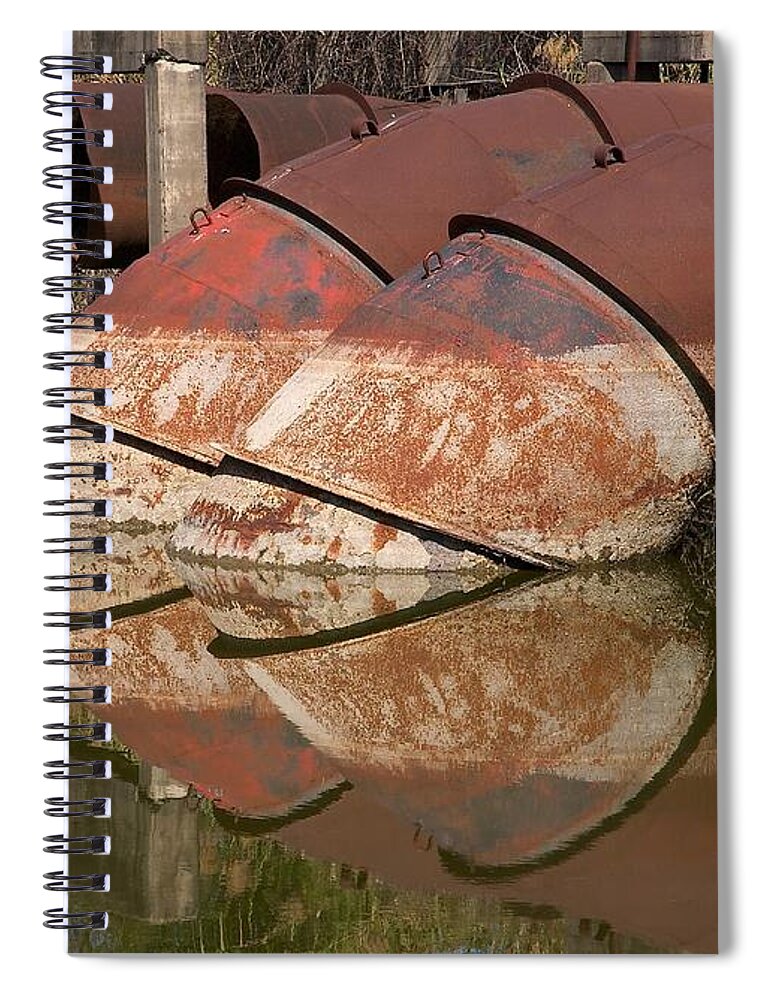 Water Spiral Notebook featuring the photograph Pumphouse Intake Pipes by Stuart Litoff
