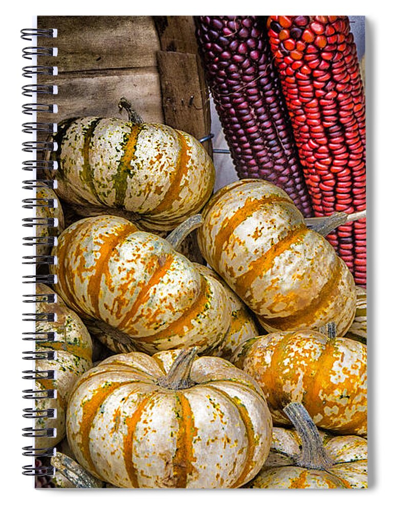 Still Life Spiral Notebook featuring the photograph Pumpkin Basket by Ches Black