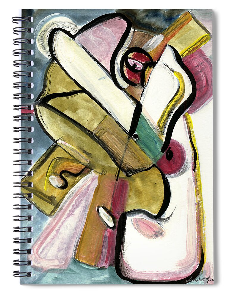 Abstract Art Spiral Notebook featuring the painting Pure Gold by Stephen Lucas