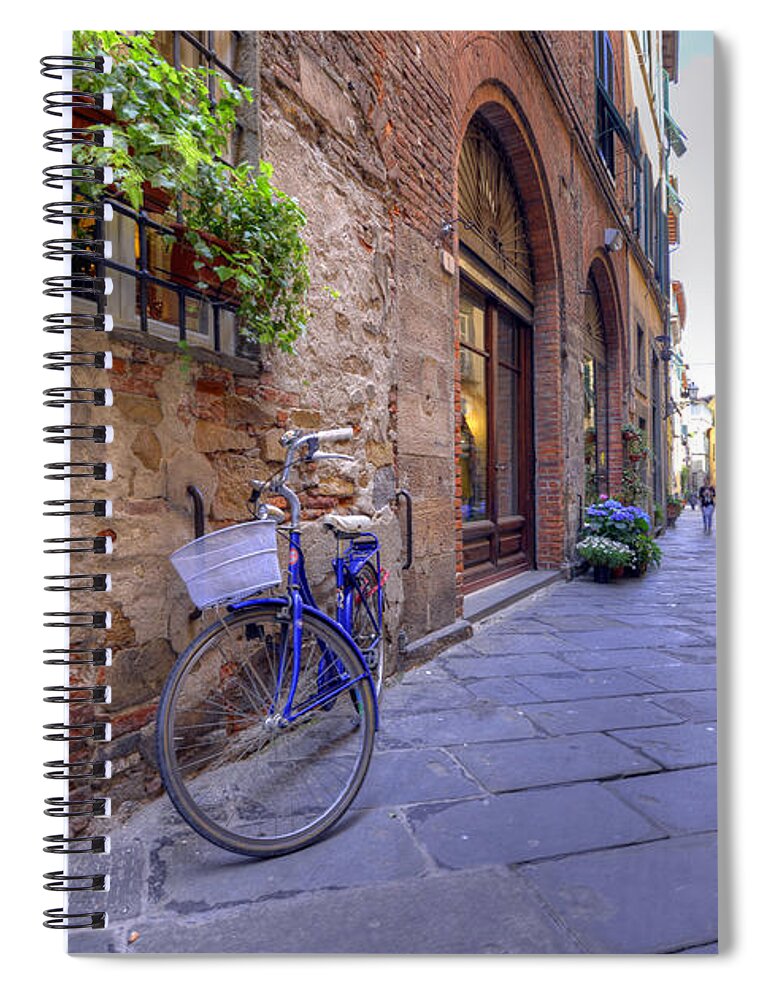 Europe Spiral Notebook featuring the photograph Purple Bike by Matt Swinden