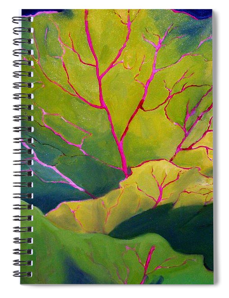Vegetables Spiral Notebook featuring the painting Purple Cabbage at Sunrise by Maria Hunt