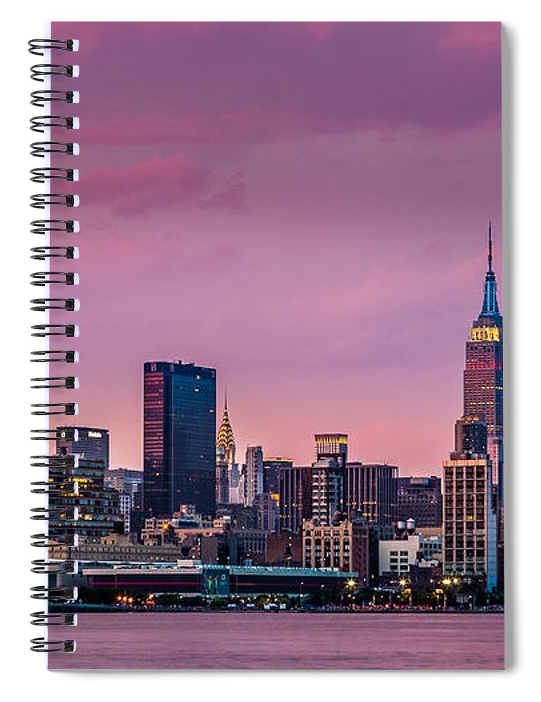America Spiral Notebook featuring the photograph Purple City by Mihai Andritoiu