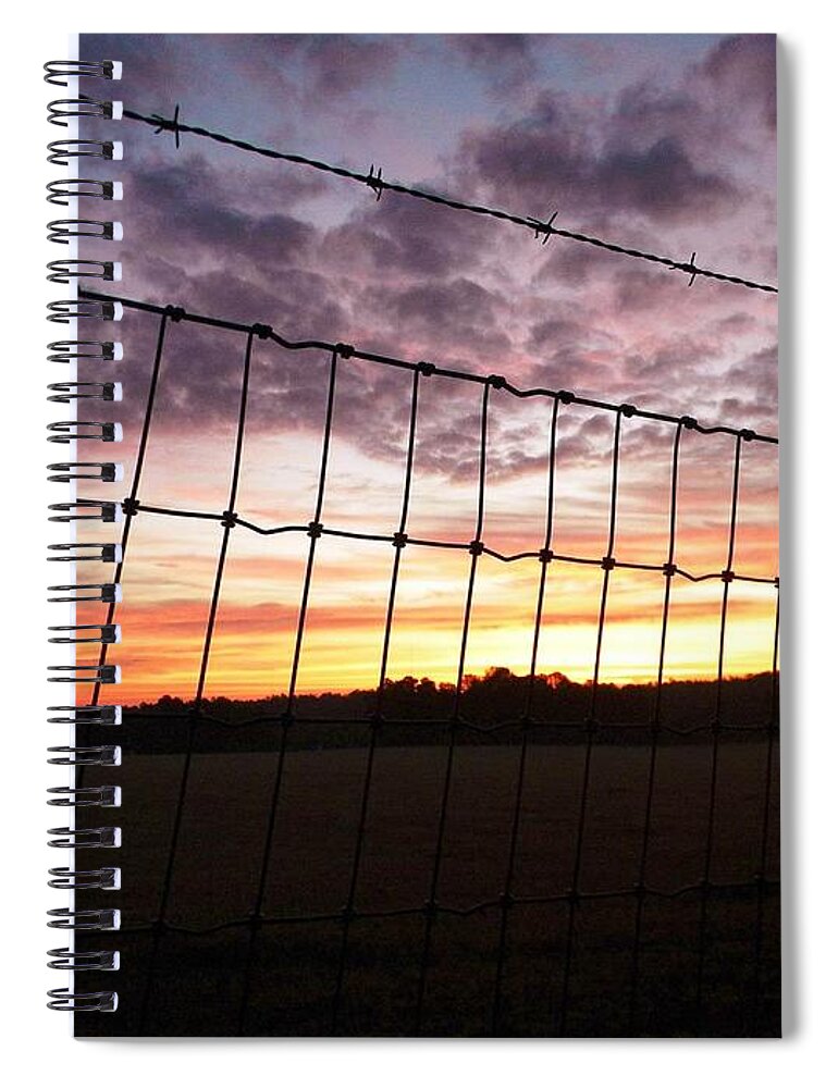 Sunrise Spiral Notebook featuring the digital art Purple Sunrise Windows From Heaven by Matthew Seufer
