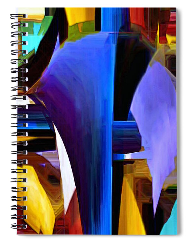 Art Spiral Notebook featuring the digital art Purple Window by Rafael Salazar