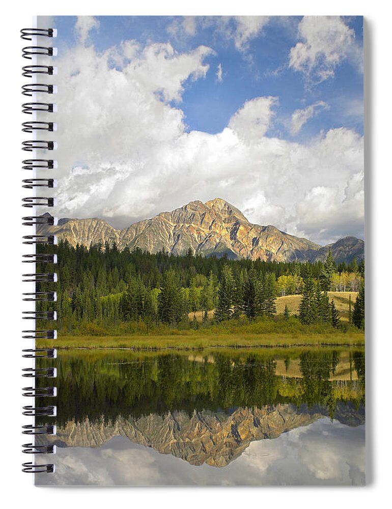 Feb0514 Spiral Notebook featuring the photograph Pyramid Mountain And Cottonwood Slough by Tim Fitzharris