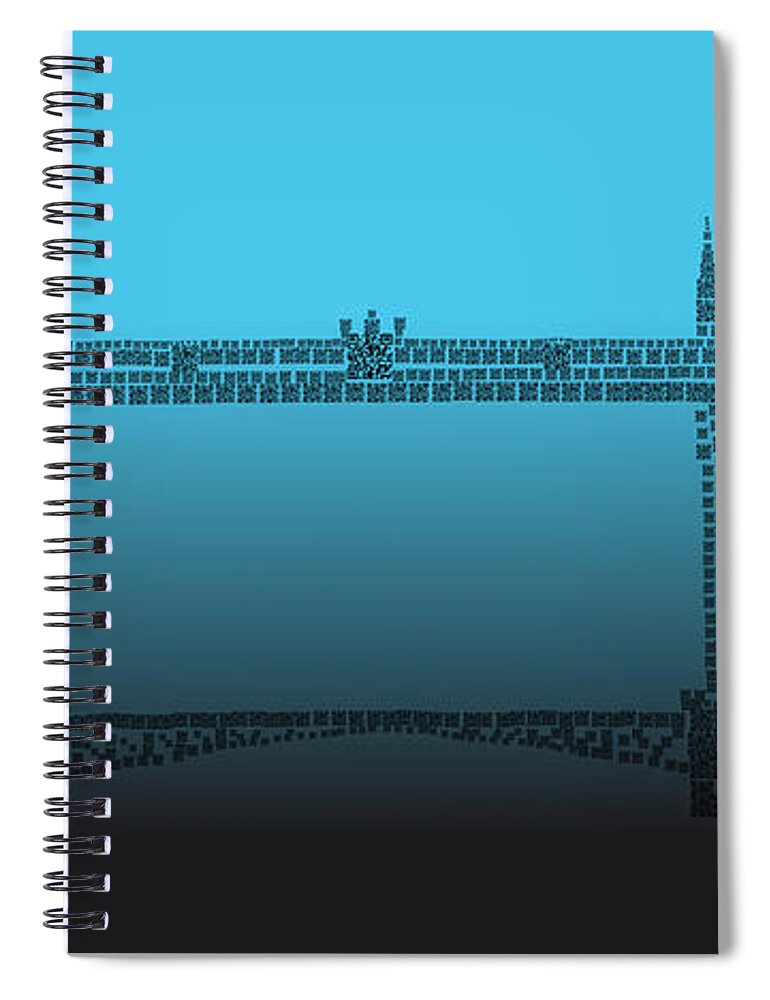 Tower Spiral Notebook featuring the photograph QR Pointillism - Tower Bridge 2 by Richard Reeve