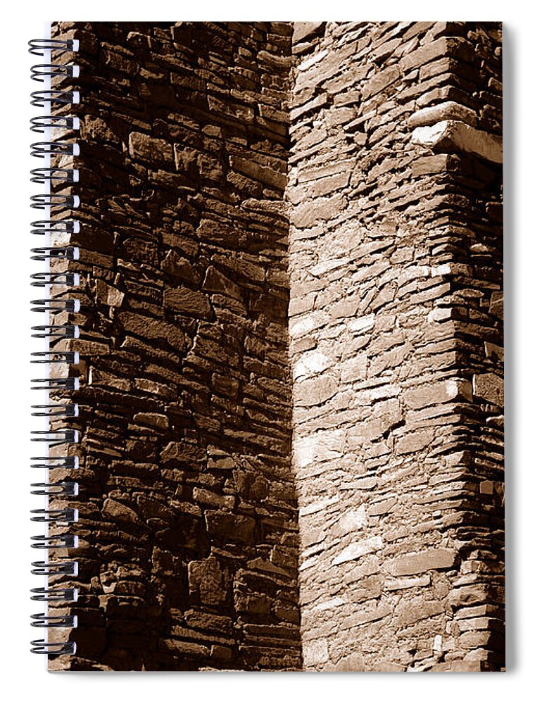 Quarai Spiral Notebook featuring the photograph Quarai - wall by Steven Ralser