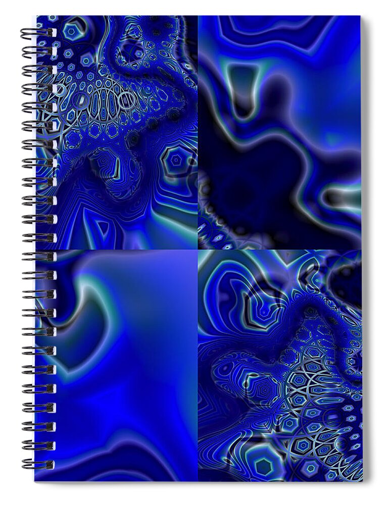 Abstract Spiral Notebook featuring the digital art Quarters of Midnight by Judi Suni Hall