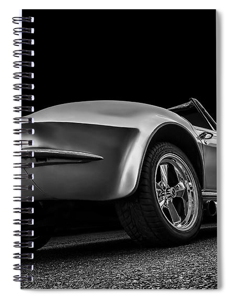 Corvette Spiral Notebook featuring the digital art Quick Silver by Douglas Pittman