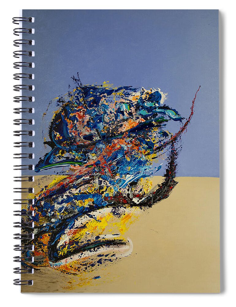 Derek Kaplan Art Spiral Notebook featuring the painting Quiet Desperation by Derek Kaplan
