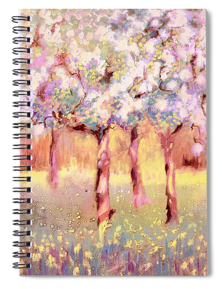 Pink Spiral Notebook featuring the painting Quiet by Melissa Herrin