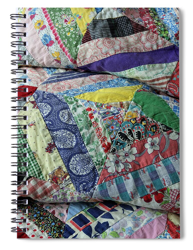 Quilt Spiral Notebook featuring the photograph Quilt of Many Colors by Sarah Schroder