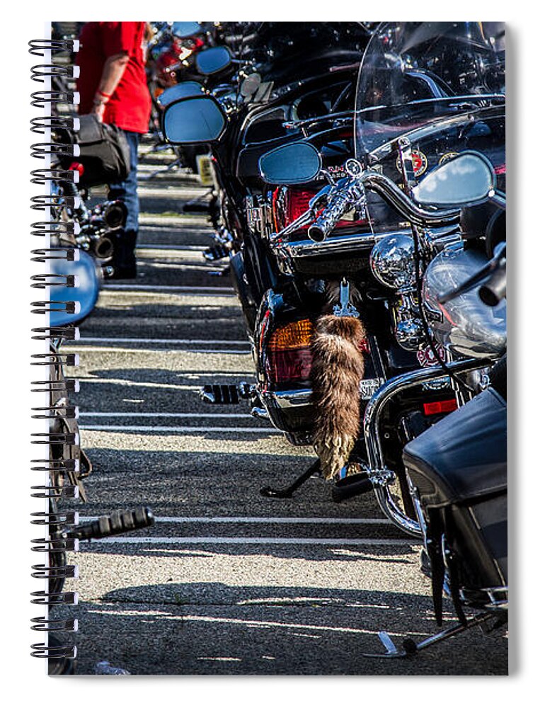 Motorcycles Spiral Notebook featuring the photograph Raccoon Tail by Eleanor Abramson