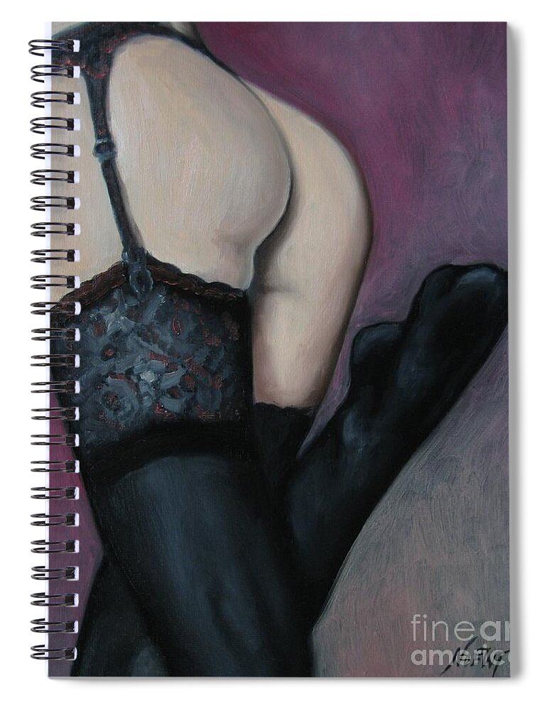 Noewi Spiral Notebook featuring the painting Racy Lacy by Jindra Noewi