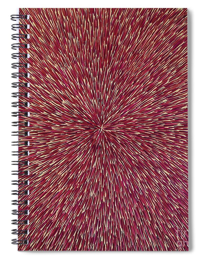 Radiation Spiral Notebook featuring the painting Radiation with Brown Magenta and Violet by Dean Triolo