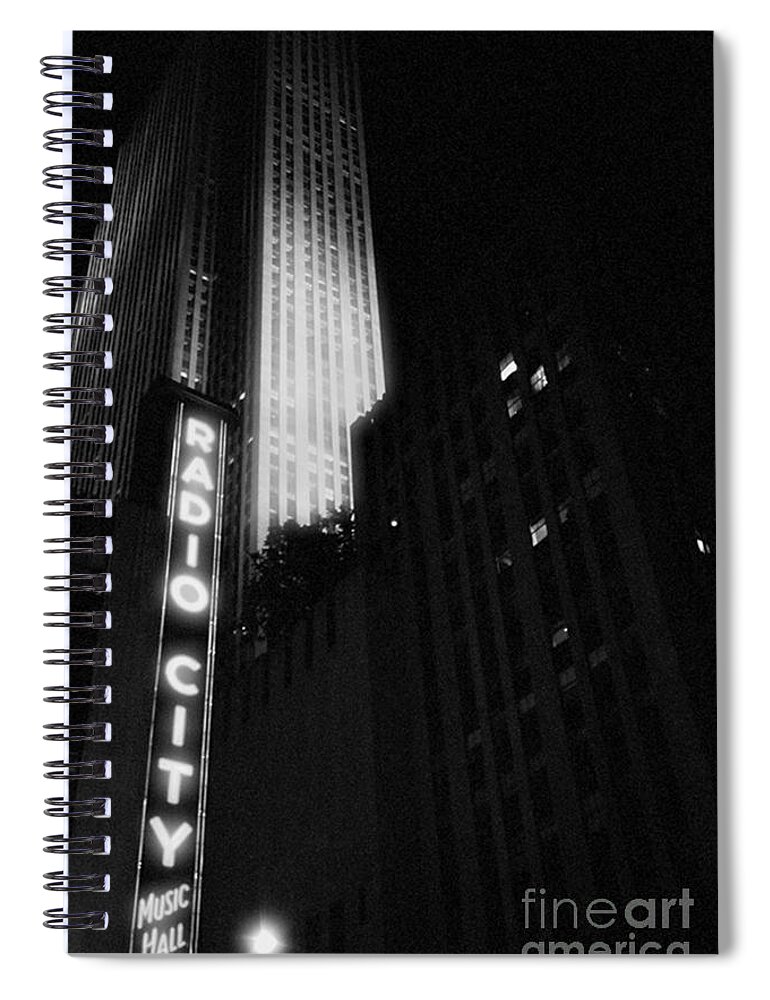Radio City Music Hall Spiral Notebook featuring the photograph Radio City by Joann Vitali