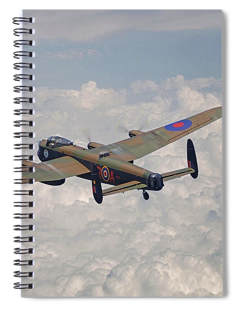 Aircraft Spiral Notebook featuring the photograph RAF Lancaster - Conclusion by Pat Speirs