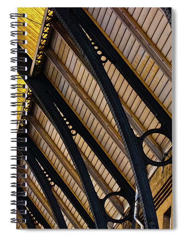 Arch Spiral Notebook featuring the photograph Rafters at London Kings Cross by Christi Kraft