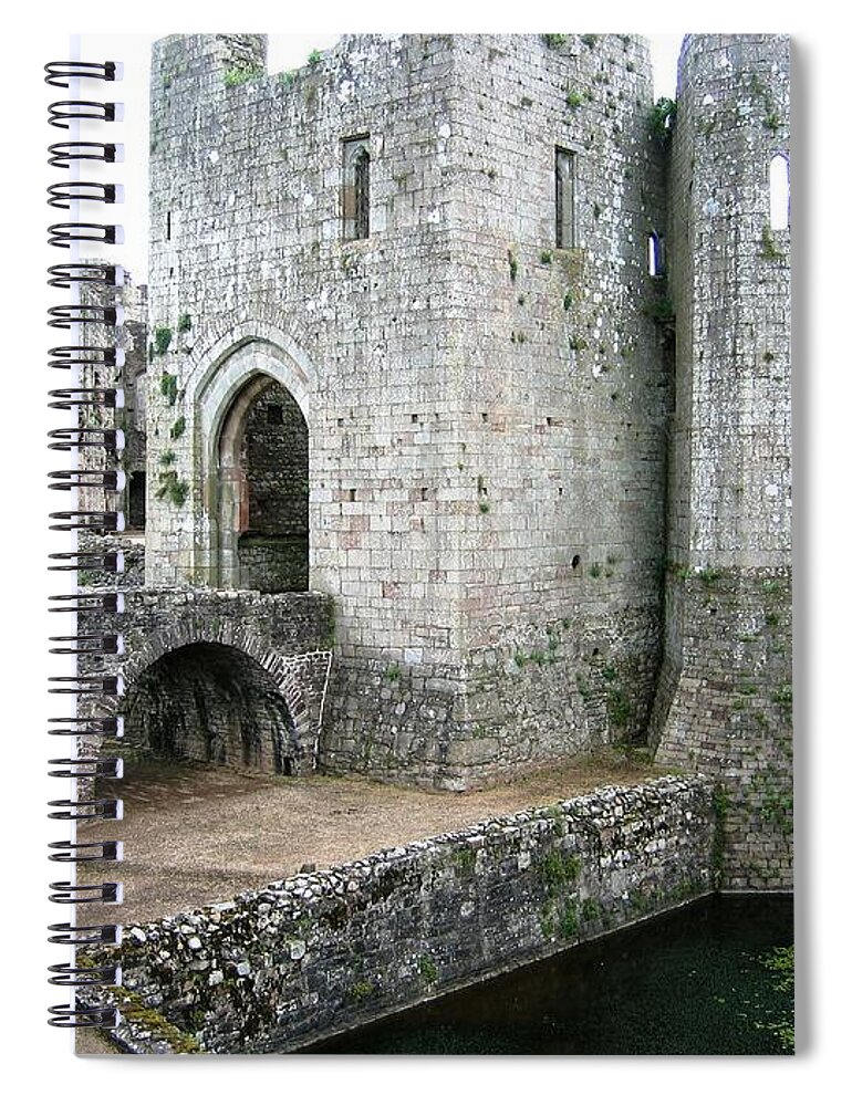 Medieval Castle Spiral Notebook featuring the painting Raglan by Denise Railey