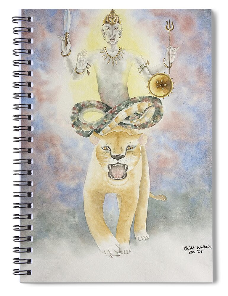 Vedic Astrology Spiral Notebook featuring the painting Rahu The North Node by Srishti Wilhelm