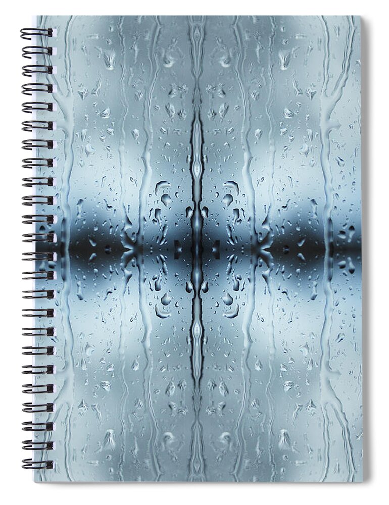 Transparent Spiral Notebook featuring the photograph Rain On Window Pane by Silvia Otte