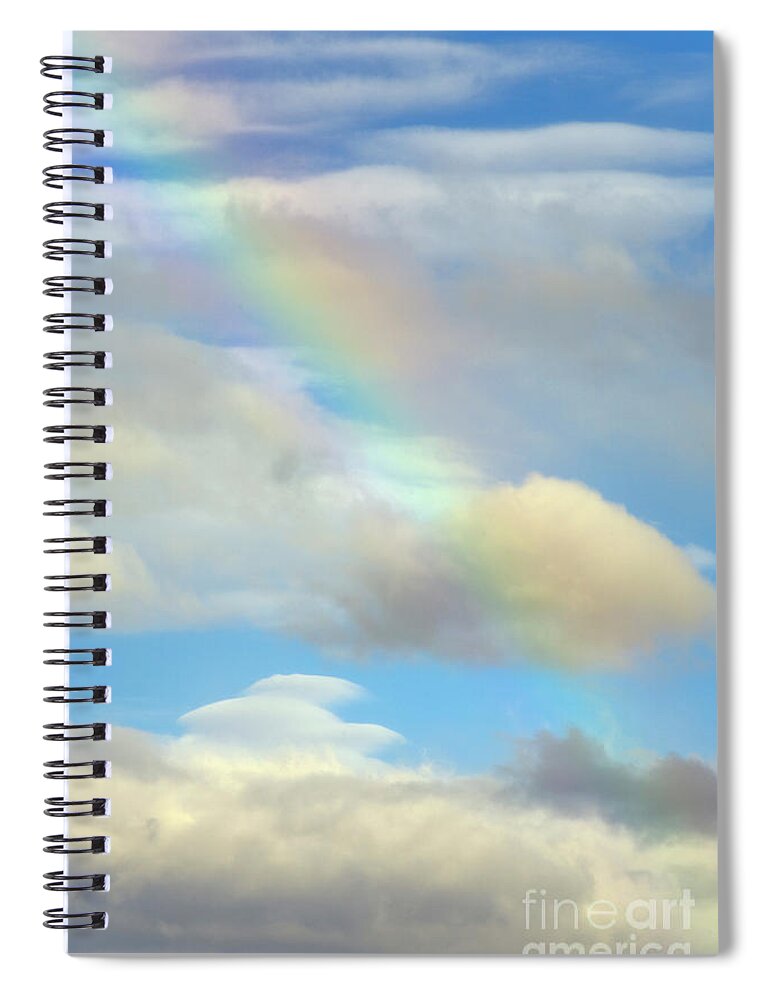 00431183 Spiral Notebook featuring the photograph Rainbow And Cumulus Clouds by Yva Momatiuk John Eastcott