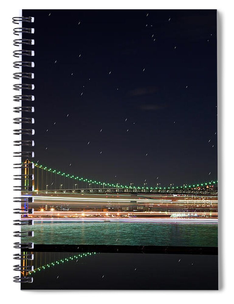 Snow Spiral Notebook featuring the photograph Rainbow Bridge Specially Illuminated by Photography By Zhangxun