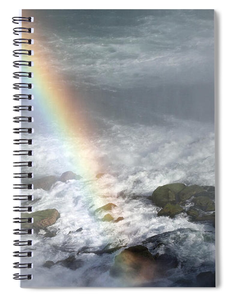 Rainbow Spiral Notebook featuring the photograph Rainbow on the Rocks by Jackson Pearson