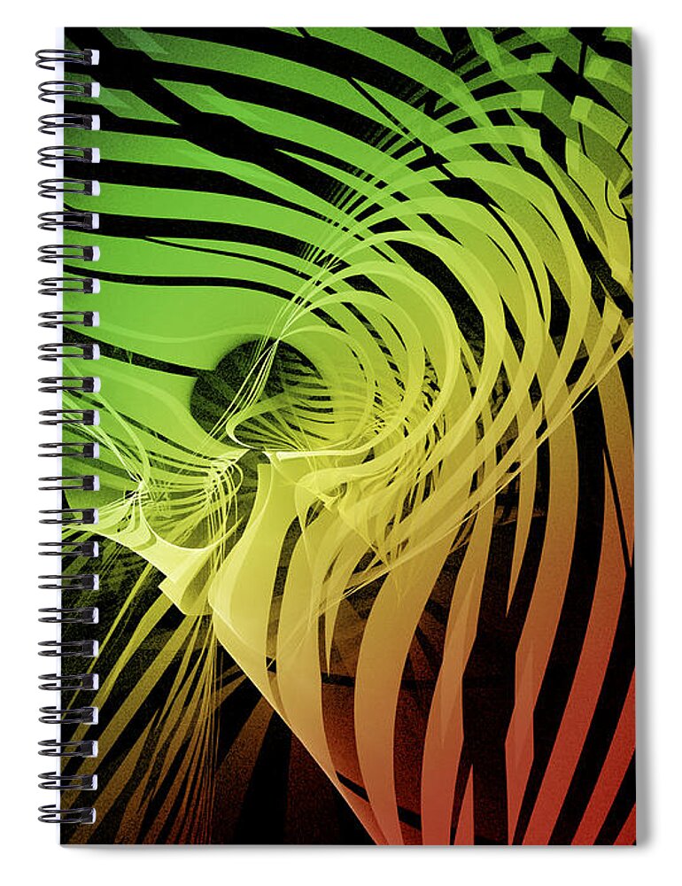 Fractal Art Spiral Notebook featuring the digital art Rainbow Ribs by Richard J Cassato