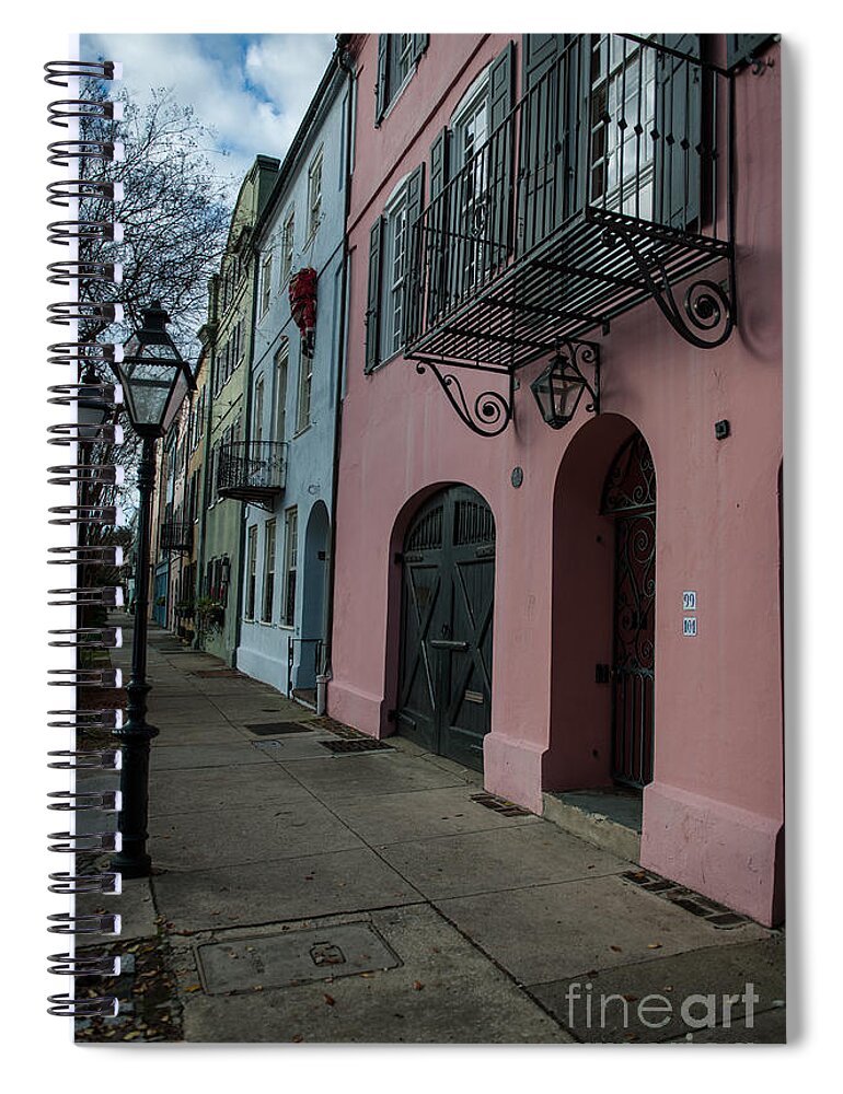 Rainbow Row Spiral Notebook featuring the photograph Rainbow Row Vertical by Dale Powell
