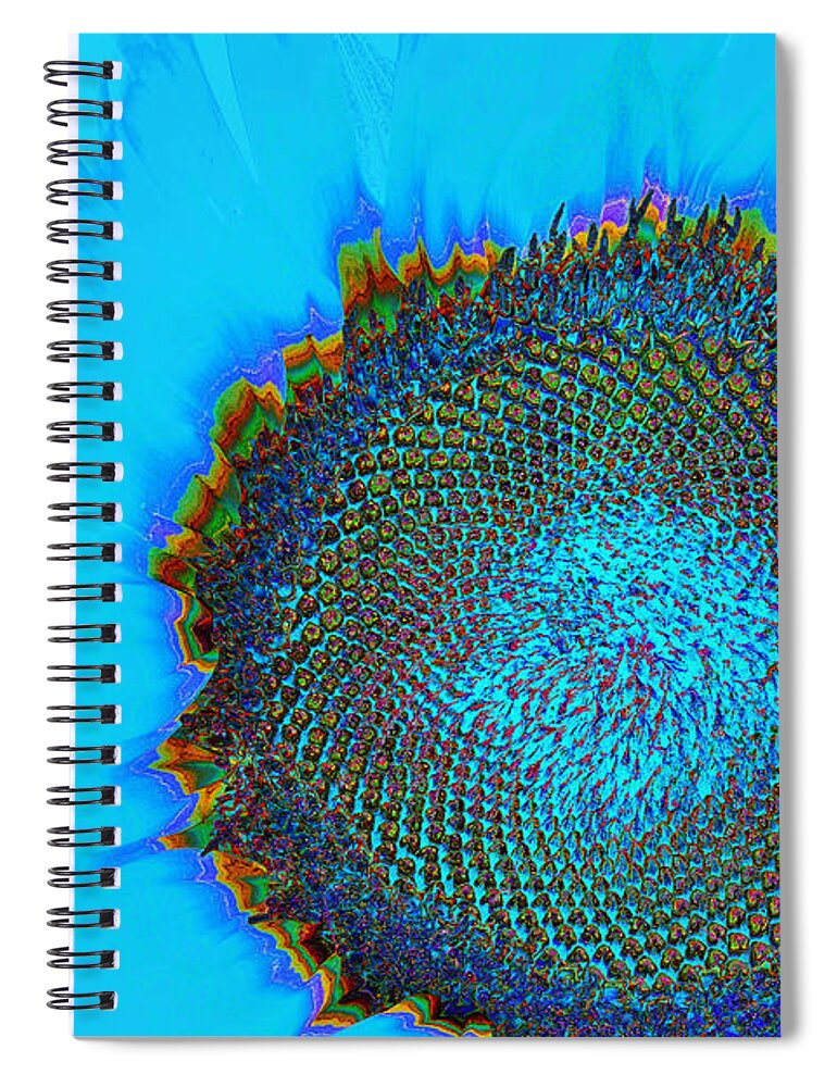 Digital Art Spiral Notebook featuring the photograph Rainbow Sunflower by Phyllis Denton