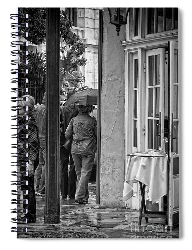 Rainy Spiral Notebook featuring the photograph Rainy Day Lunch New Orleans by Kathleen K Parker