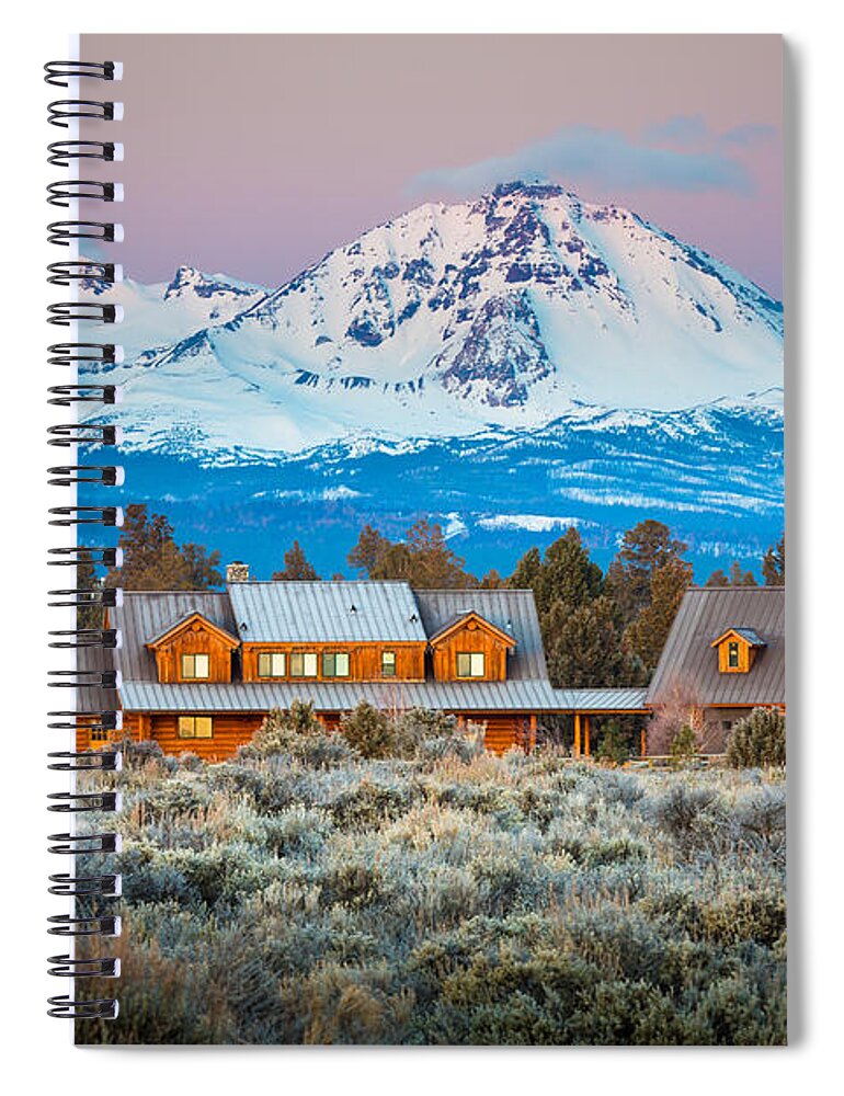 America Spiral Notebook featuring the photograph Ranch House and Sisters by Inge Johnsson
