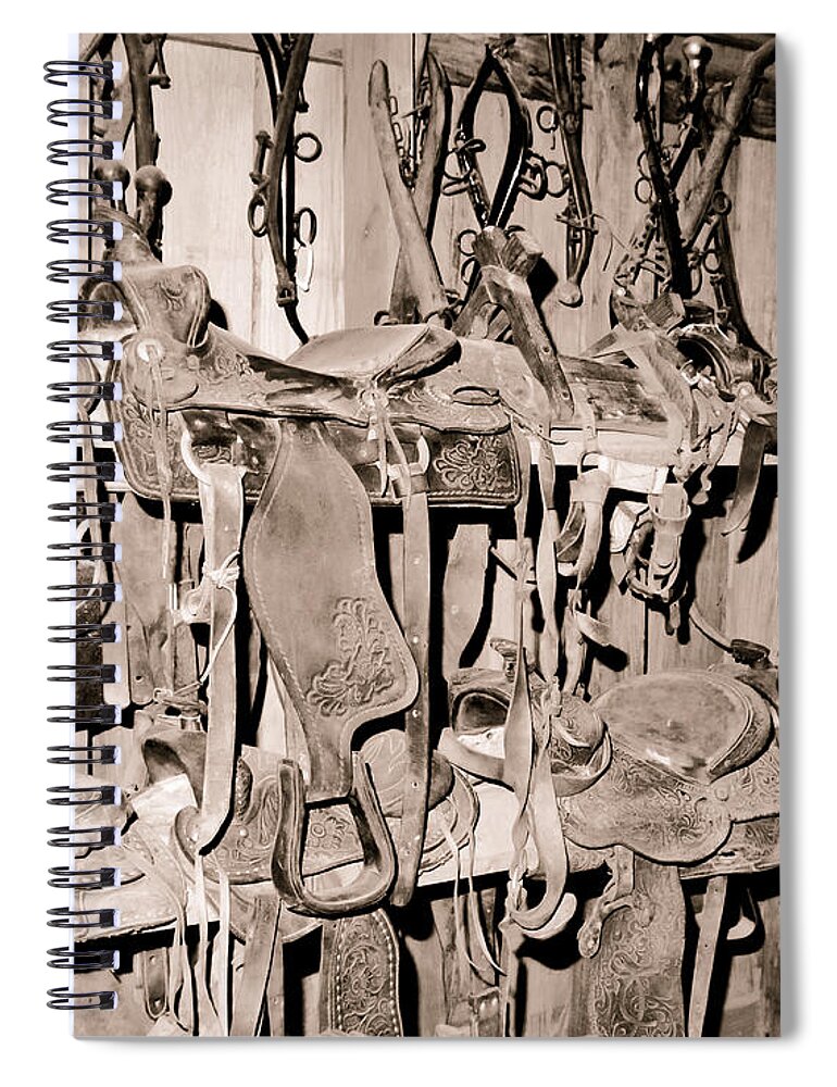 Ranch Spiral Notebook featuring the photograph Ranch Tack Room by Robert Frederick