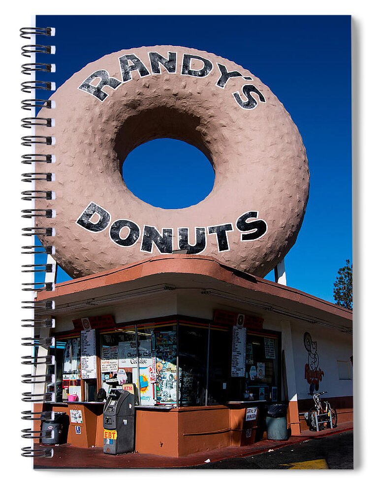Advertising Spiral Notebook featuring the photograph Randy's Donuts by Stephen Stookey