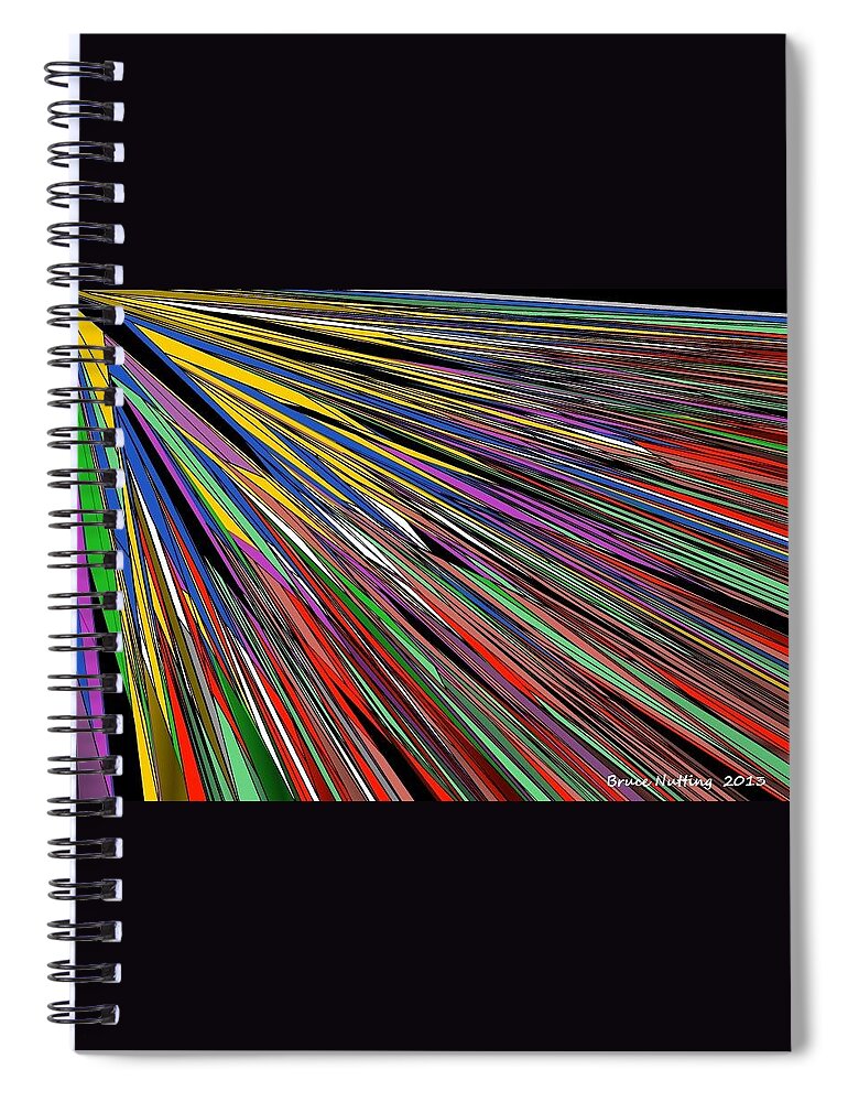 Abstract Spiral Notebook featuring the painting Rays from Beyond by Bruce Nutting