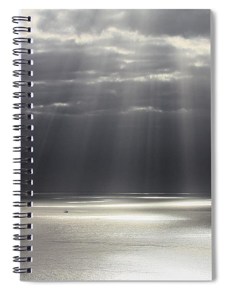 Seascape Spiral Notebook featuring the photograph Rays of Hope by Shane Bechler