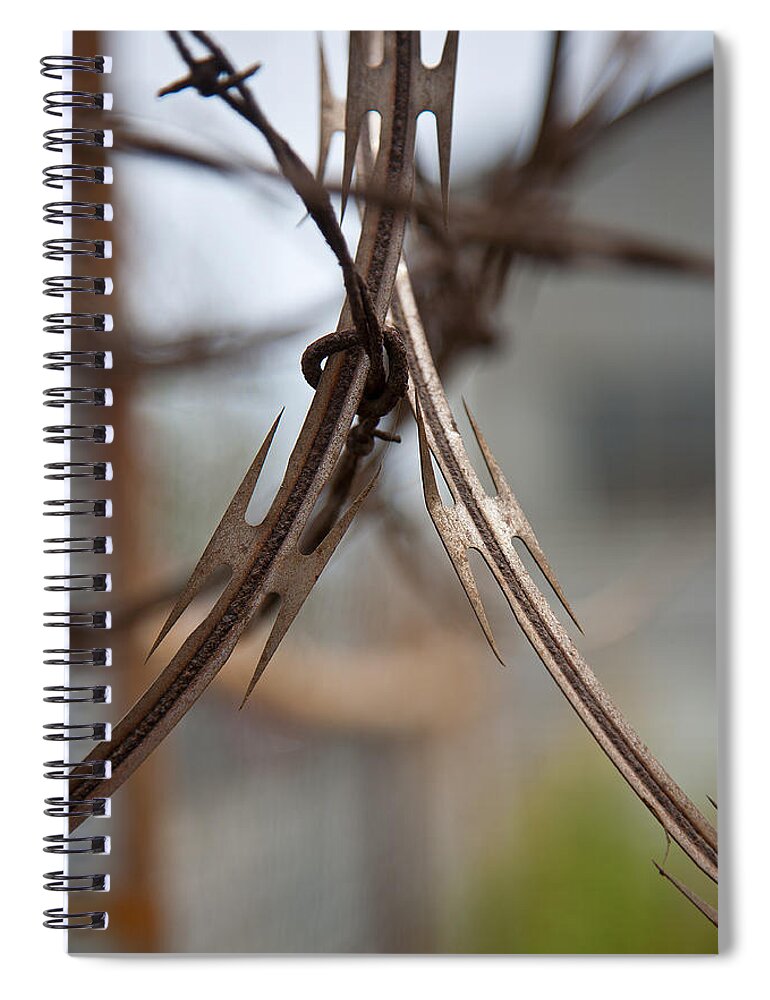 City Spiral Notebook featuring the photograph Razor Wire by Peter Tellone